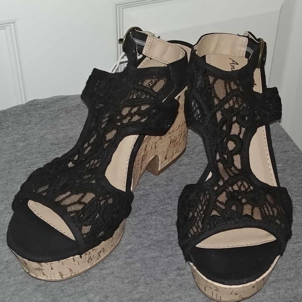 Black Lace Sandals